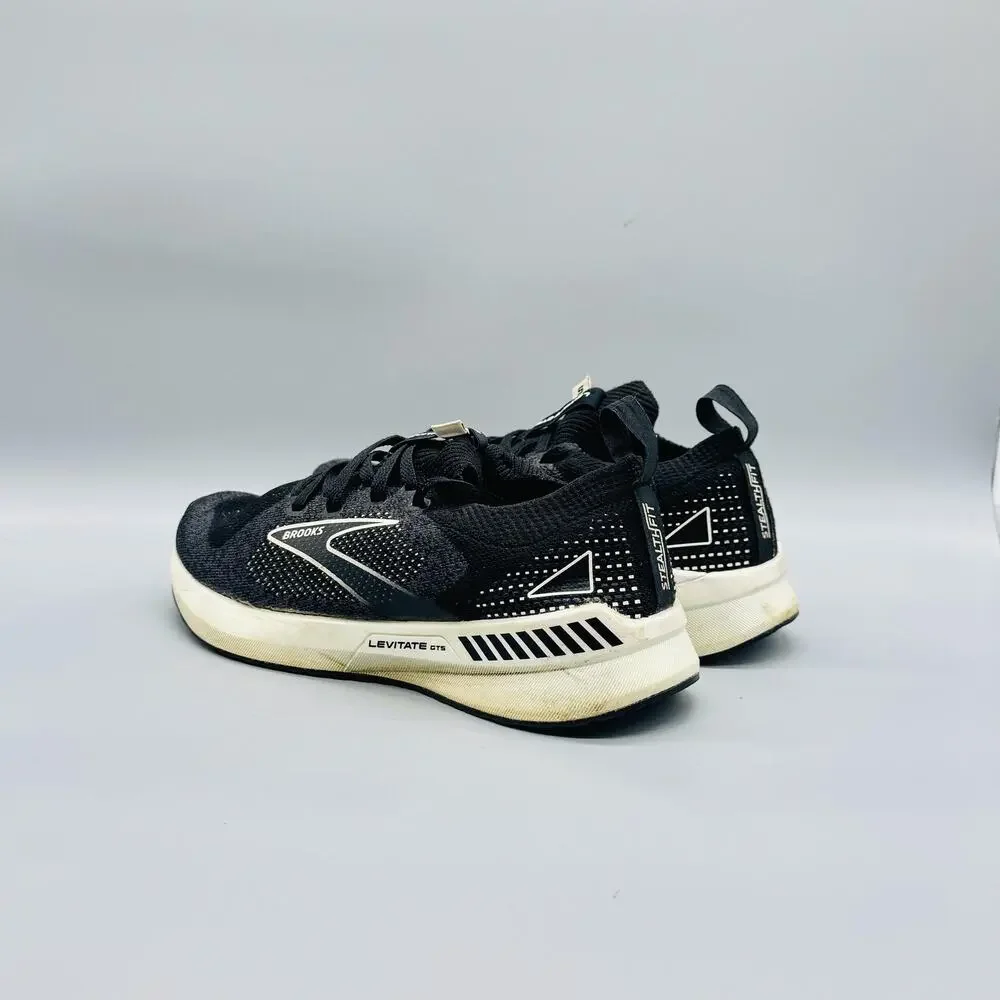 Brooks Shoes Womens 8 Black Levitate GTS 5 StealthFit Running Sneakers Comfort